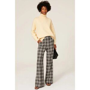 Tanya Taylor Sawyer Plaid Pants Women's Size 6 Black White Career Office
